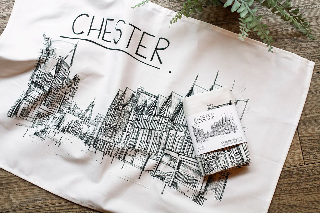 Chester Skyline Tea Towel