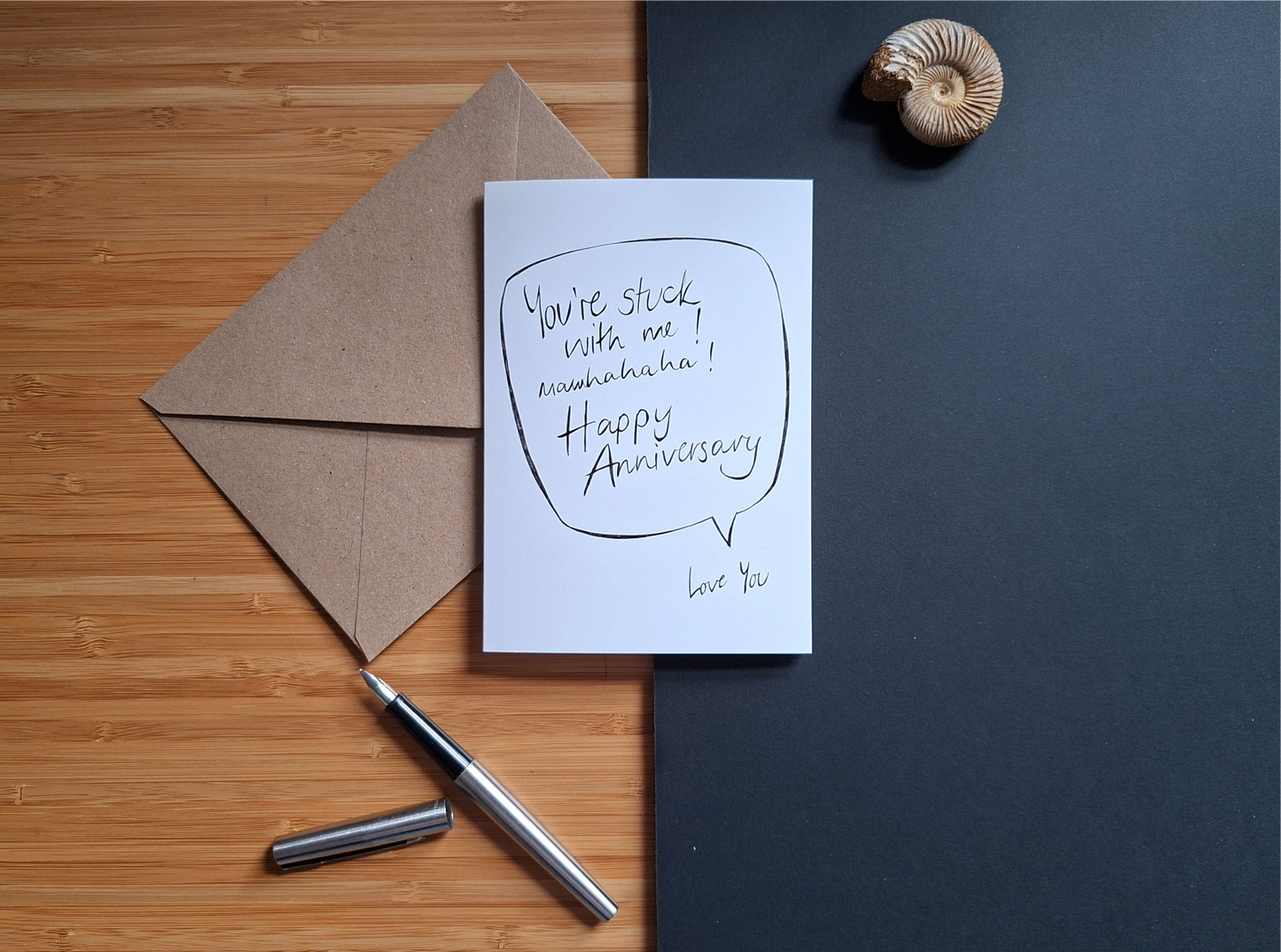 Funny Anniversary Card - Stuck with me