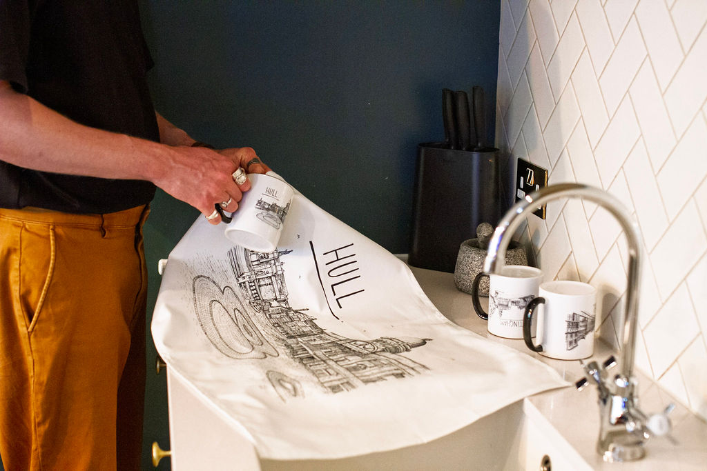 Hull Skyline Tea Towel