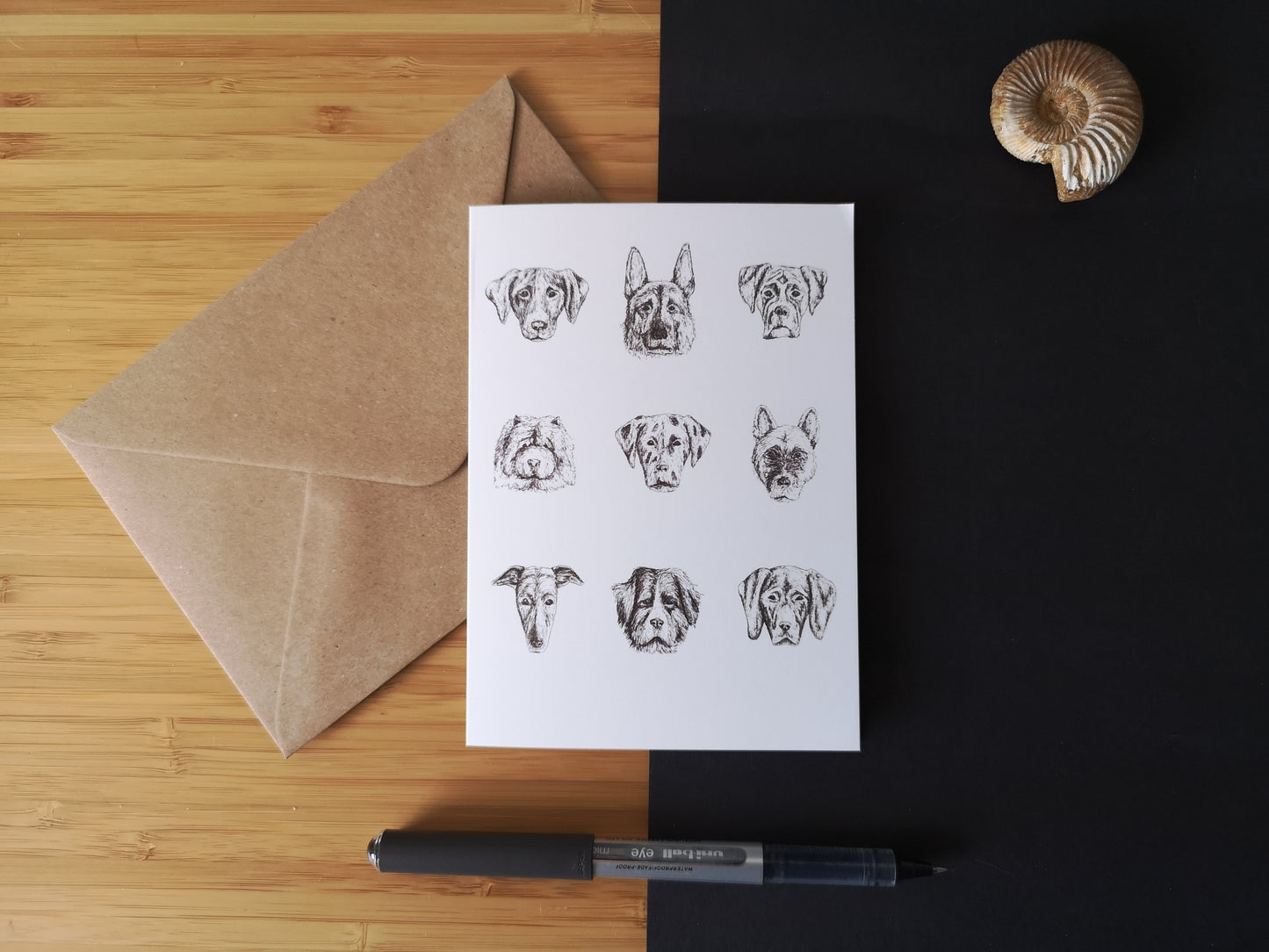 Big Dog Breeds Greetings Card