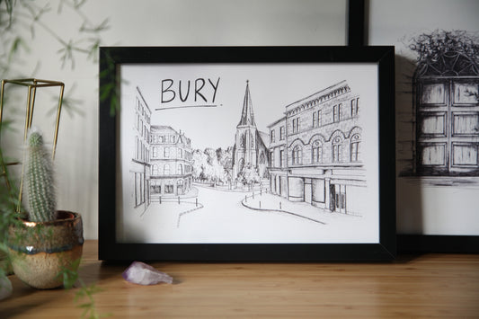 Bury Skyline Art Print