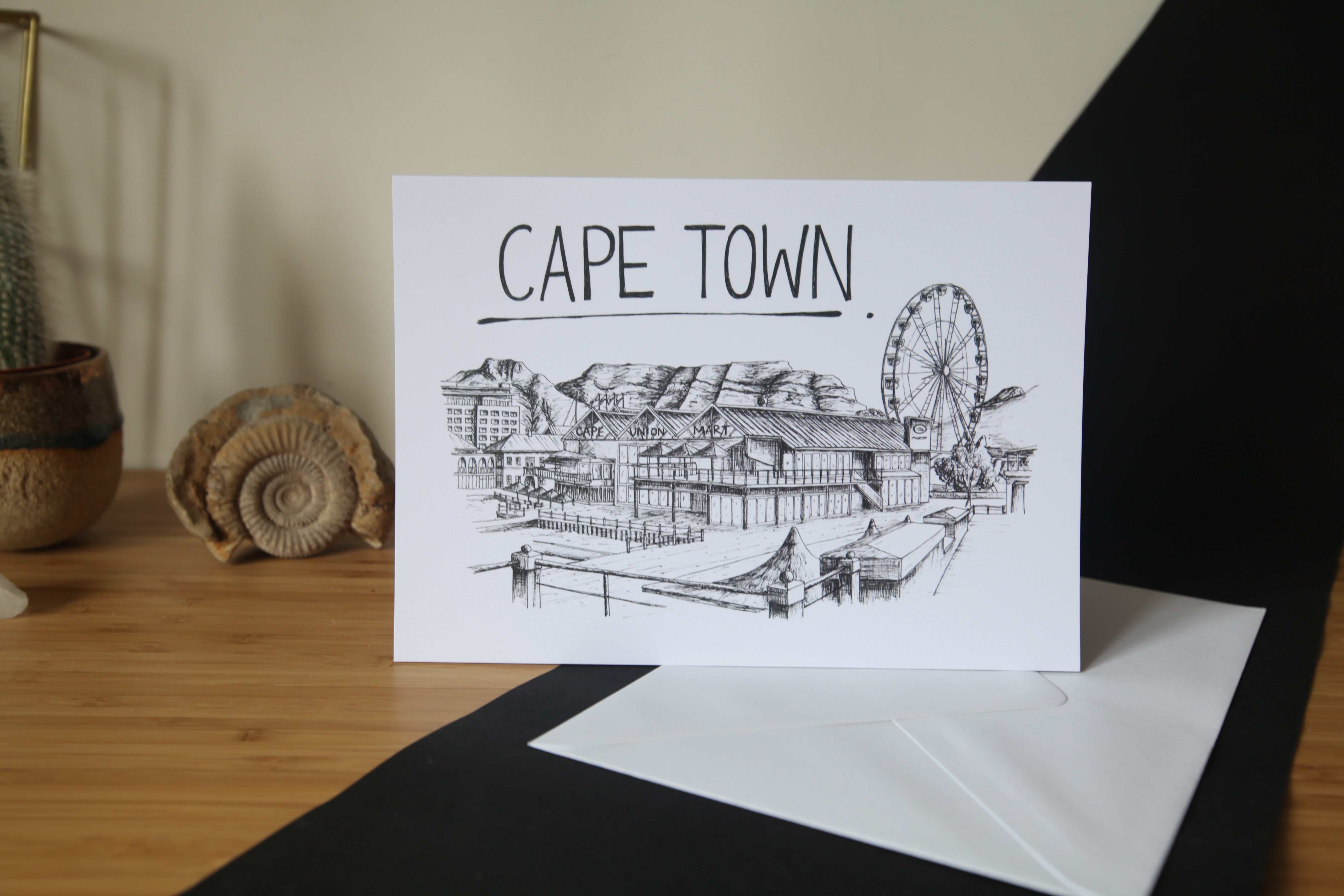 Cape Town Skyline Greetings Card Christopher Walster cape-town-skyline-greetings-card-christopher-walster