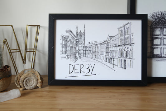 Derby Skyline Art Print