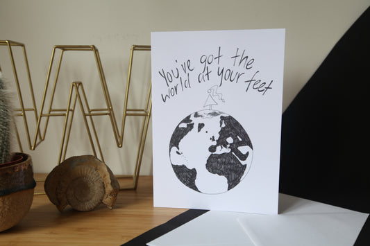 You've Got The World At Your Feet, Woman Inspiration Card