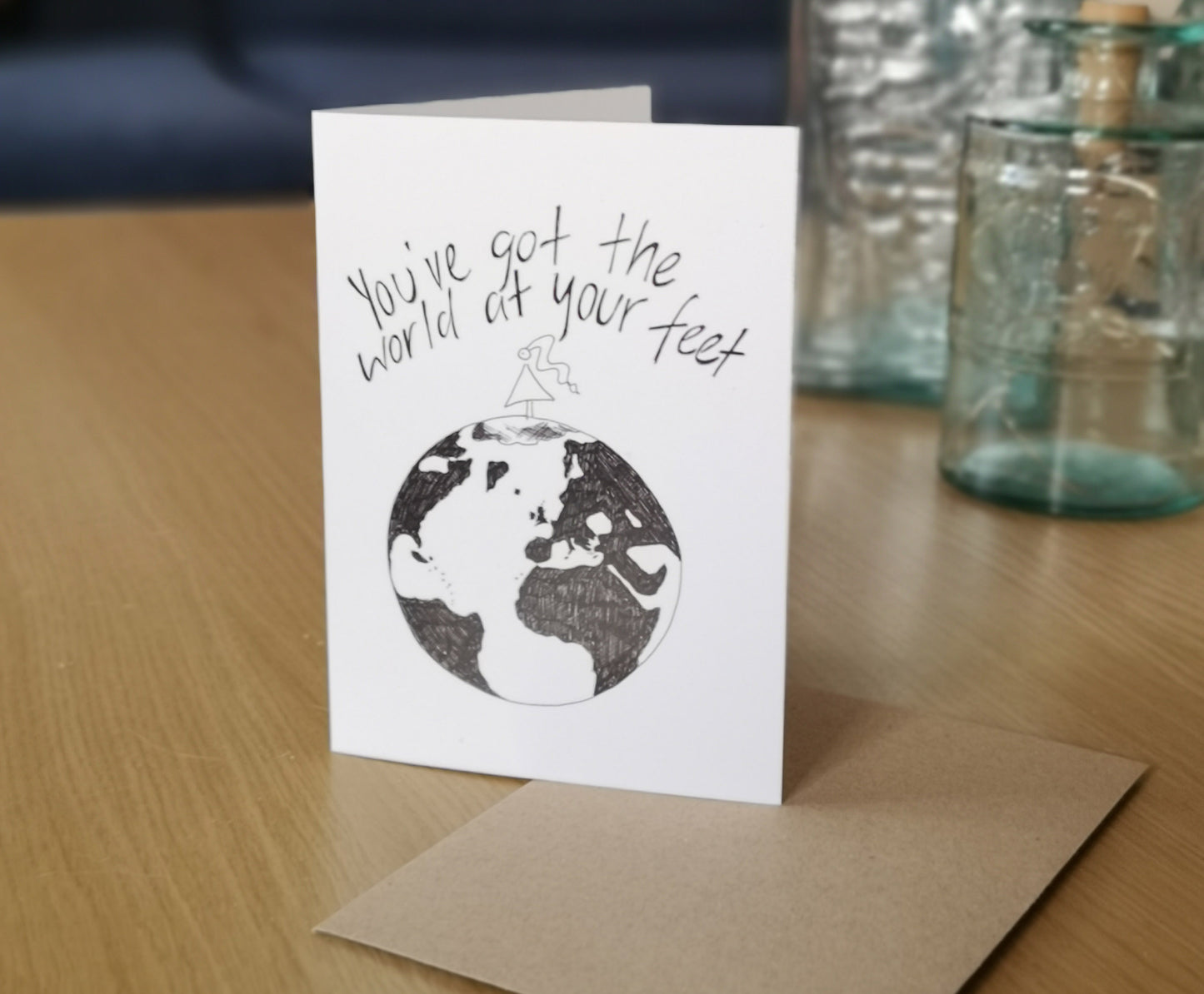 You've Got The World At Your Feet, Woman Inspiration Card