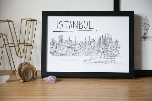 Istanbul Skyline Art Print