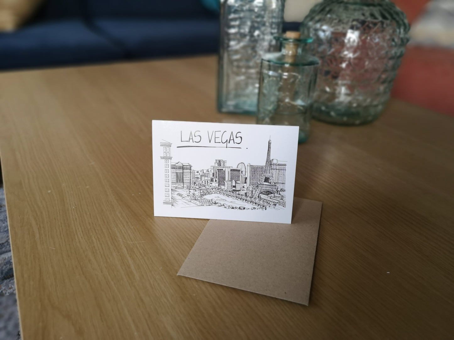 Las Vegas Skyline Greetings Card