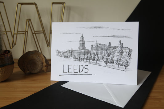 Leeds Skyline Greetings Card