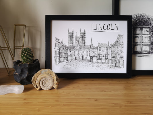 Lincoln Skyline Art Print