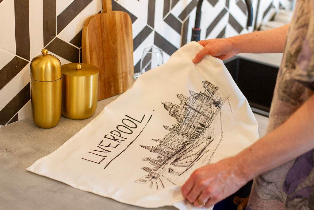Liverpool Skyline Tea Towel