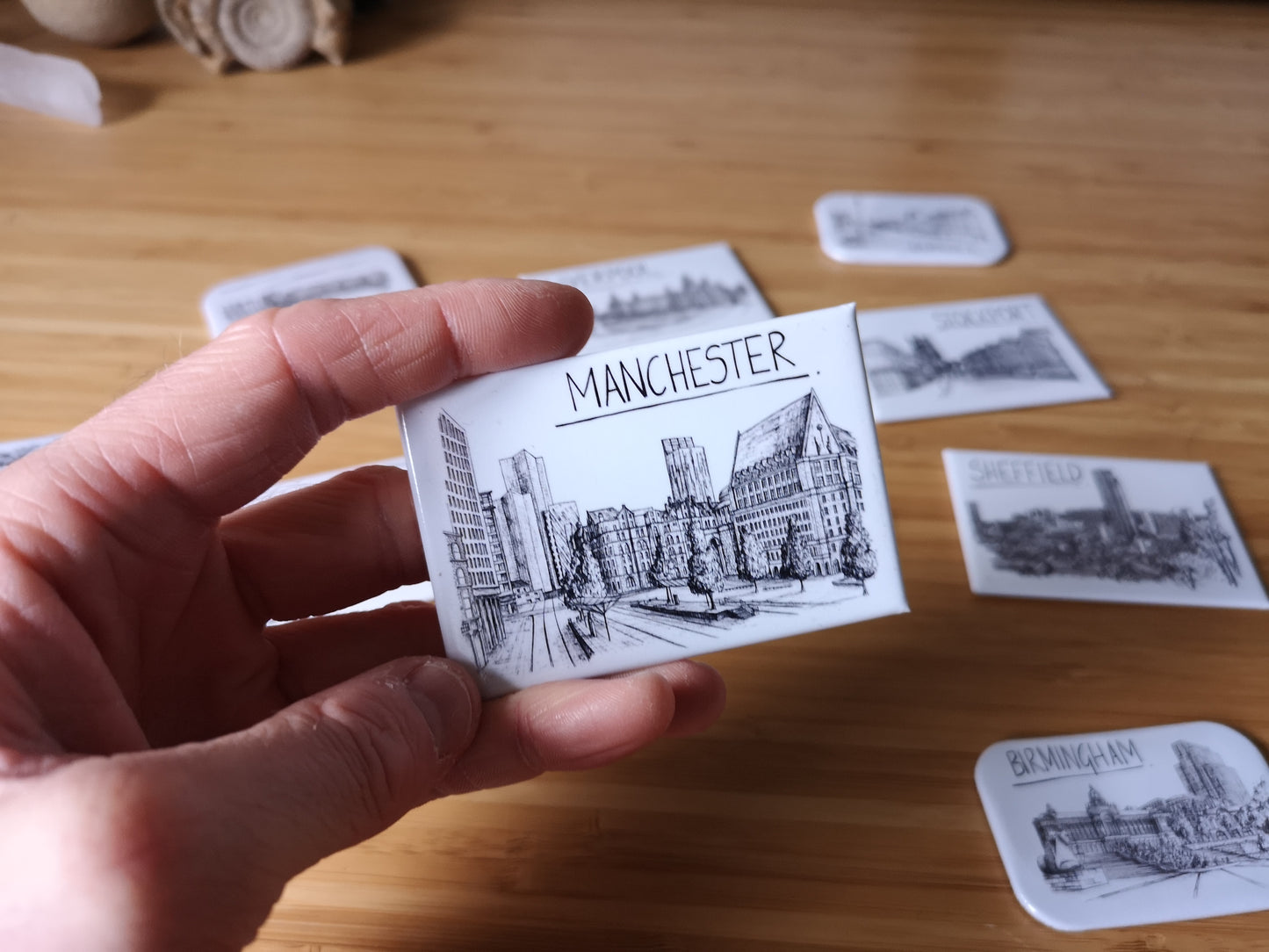 Manchester Skyline Souvenir Magnet