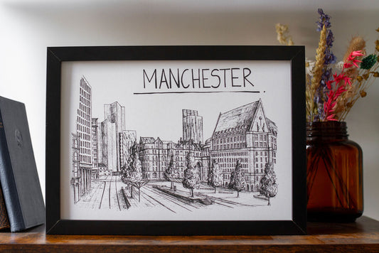 Manchester Skyline Wall Art Print