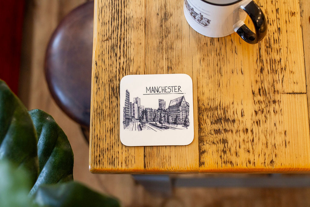 Manchester Skyline Drinks Coaster