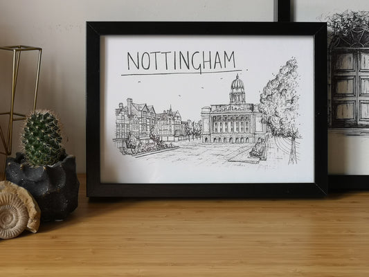Nottingham Skyline Art Print