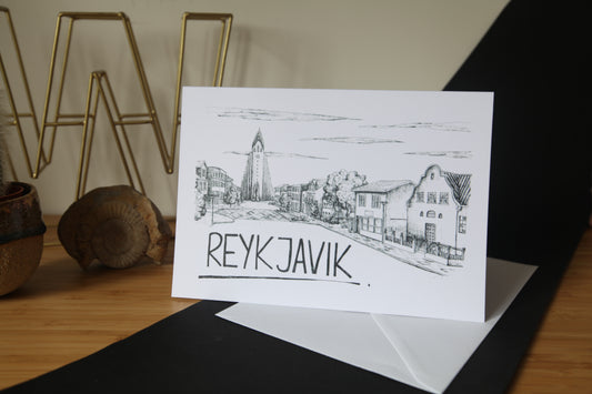 Reykjavik Skyline Greetings Card