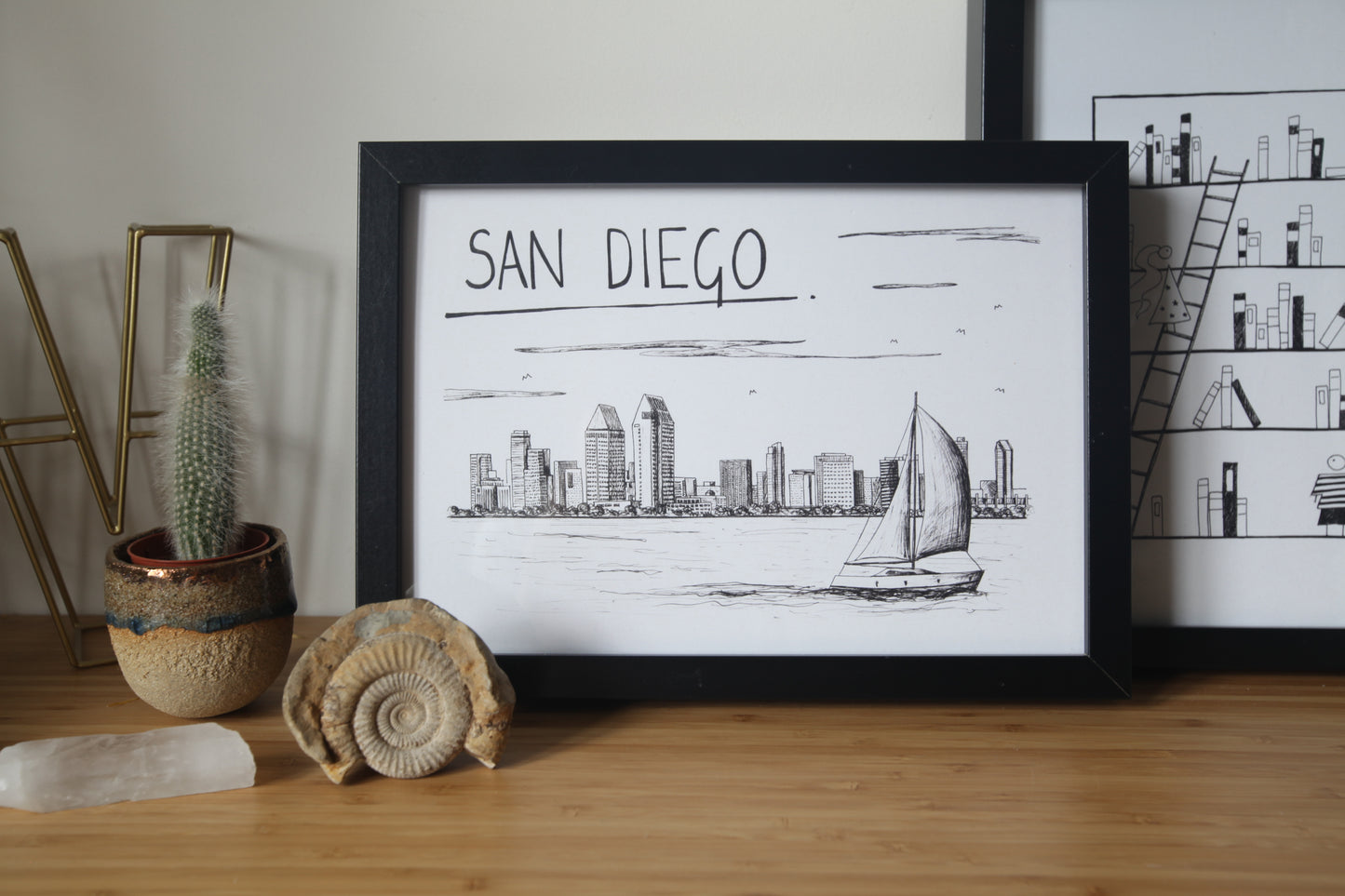 San Diego Skyline Art Print