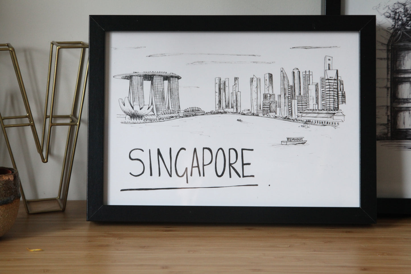 Singapore Skyline Art Print