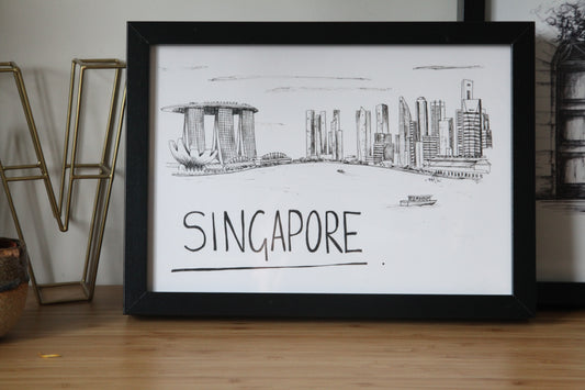 Singapore Skyline Art Print