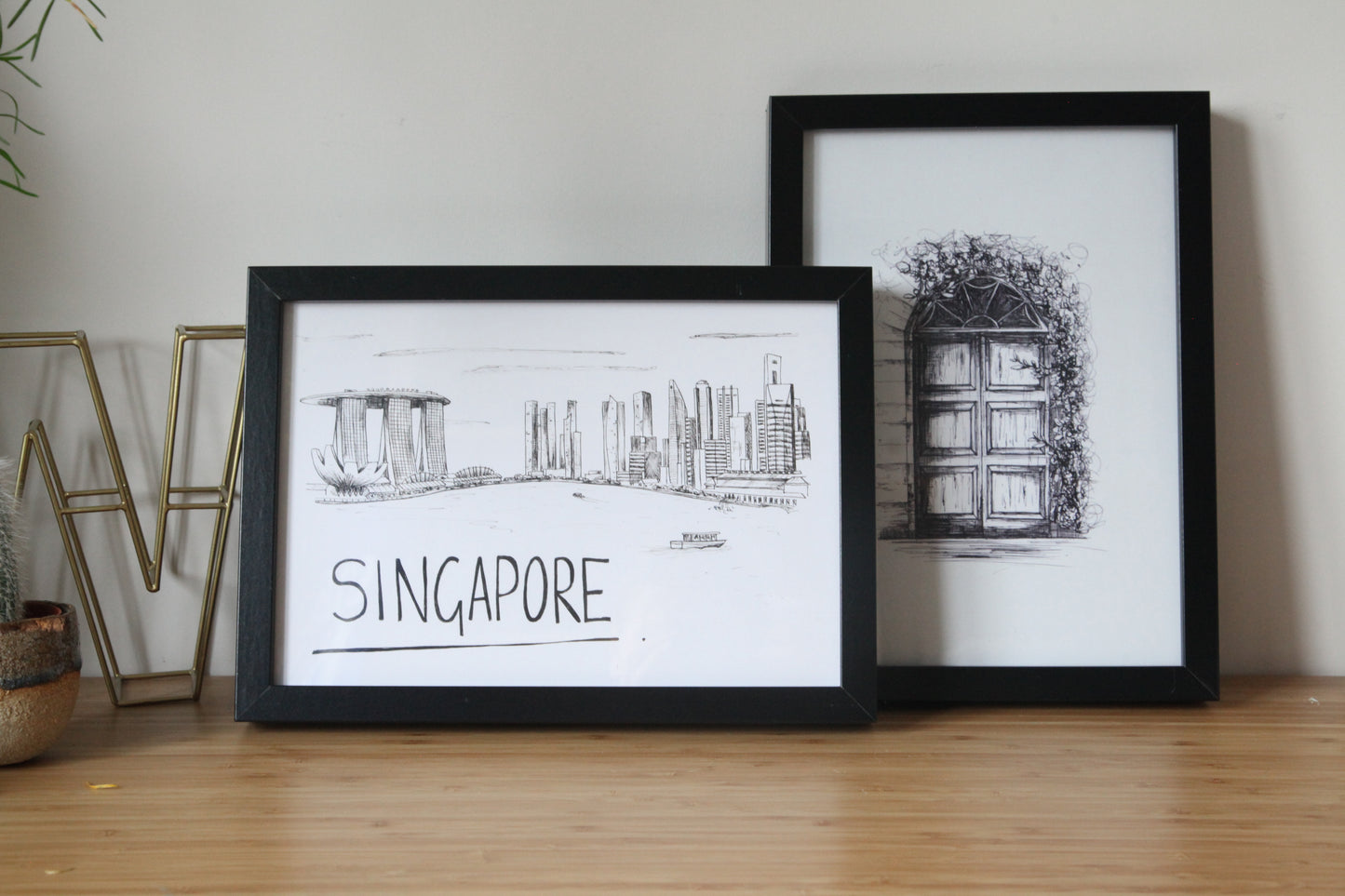 Singapore Skyline Art Print