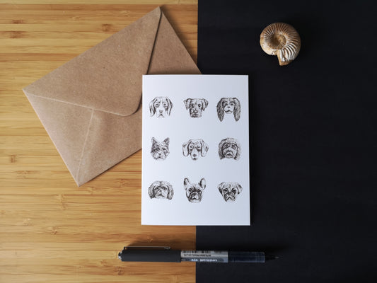 Small Dog Breeds Greetings Card
