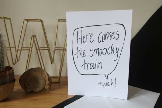 Here Comes The Smoochy Train, Funny Love Card