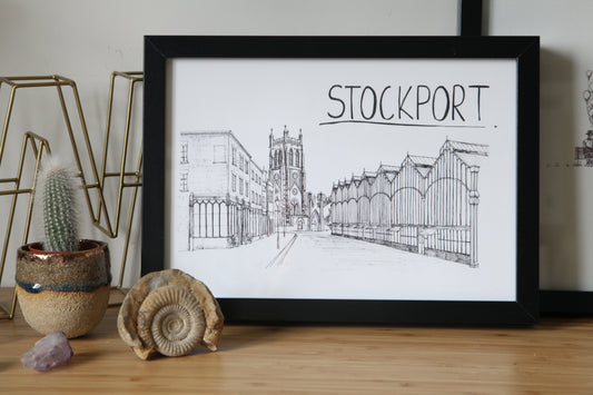Stockport Skyline Art Print