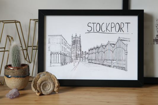 Stockport Skyline Art Print