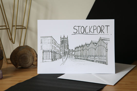 Stockport Skyline Greetings Card