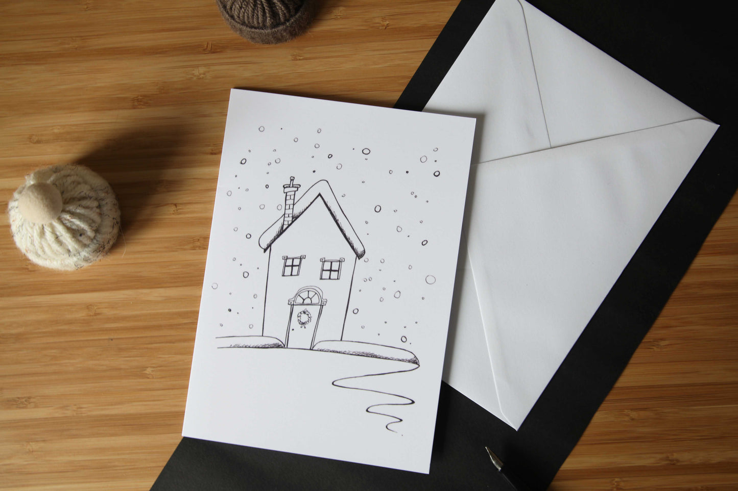 Christmas Card - cartoon Christmas house