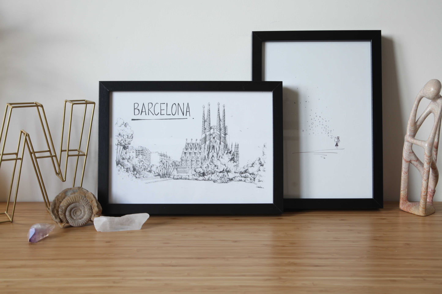 Barcelona Skyline Art Print