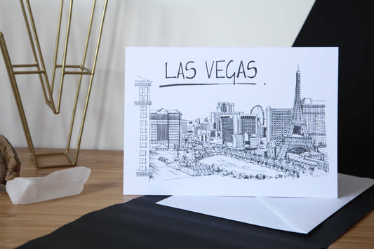 Las Vegas Skyline Greetings Card