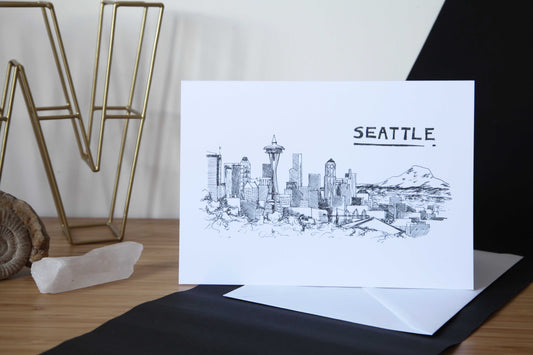 Seattle Skyline Greetings Card