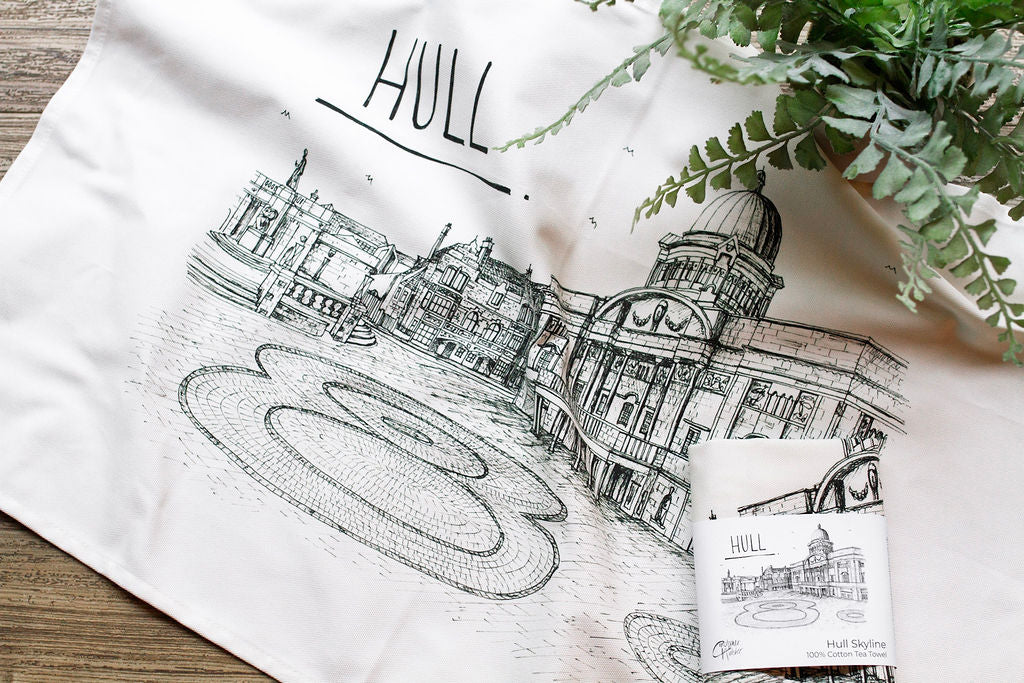 Hull Skyline Tea Towel