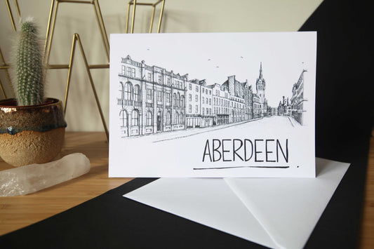 Aberdeen Skyline Greetings Card