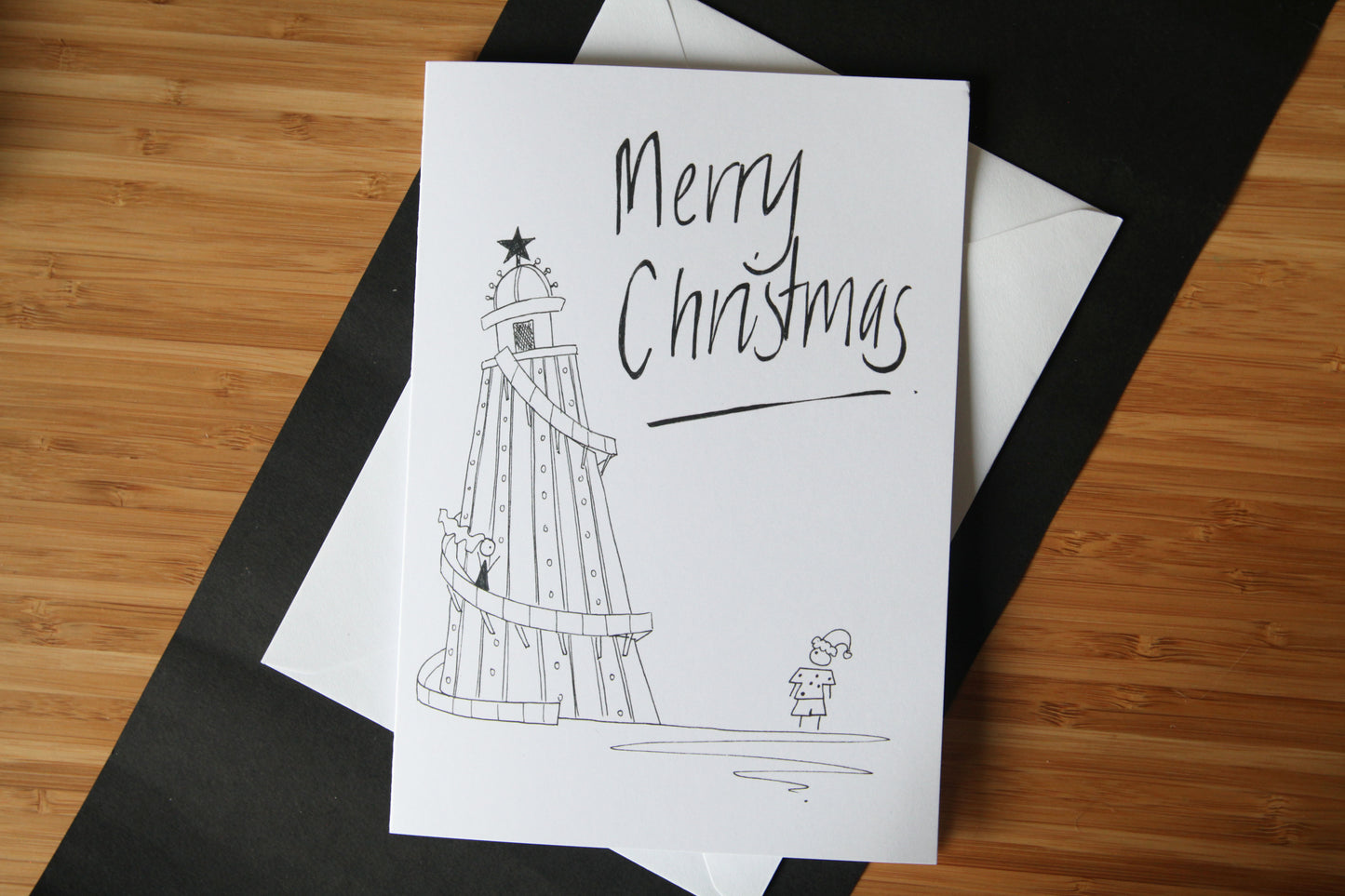 Christmas Card - Little Boy and Girl on a Helter Skelter