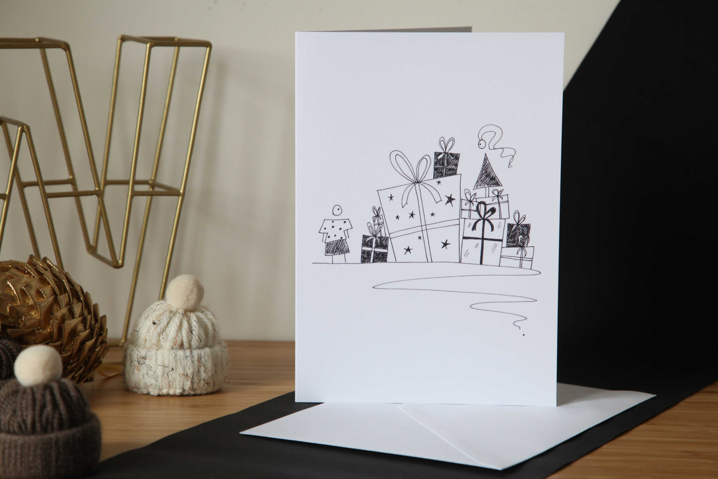 Christmas Card - Little Boy and Girl with presents