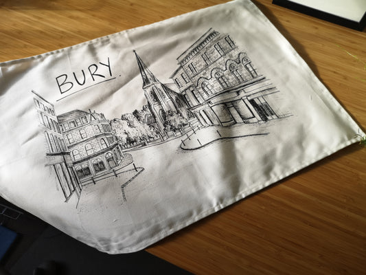 Bury Skyline Tea Towel