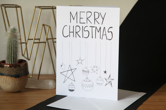 Christmas Card - stars and baubles
