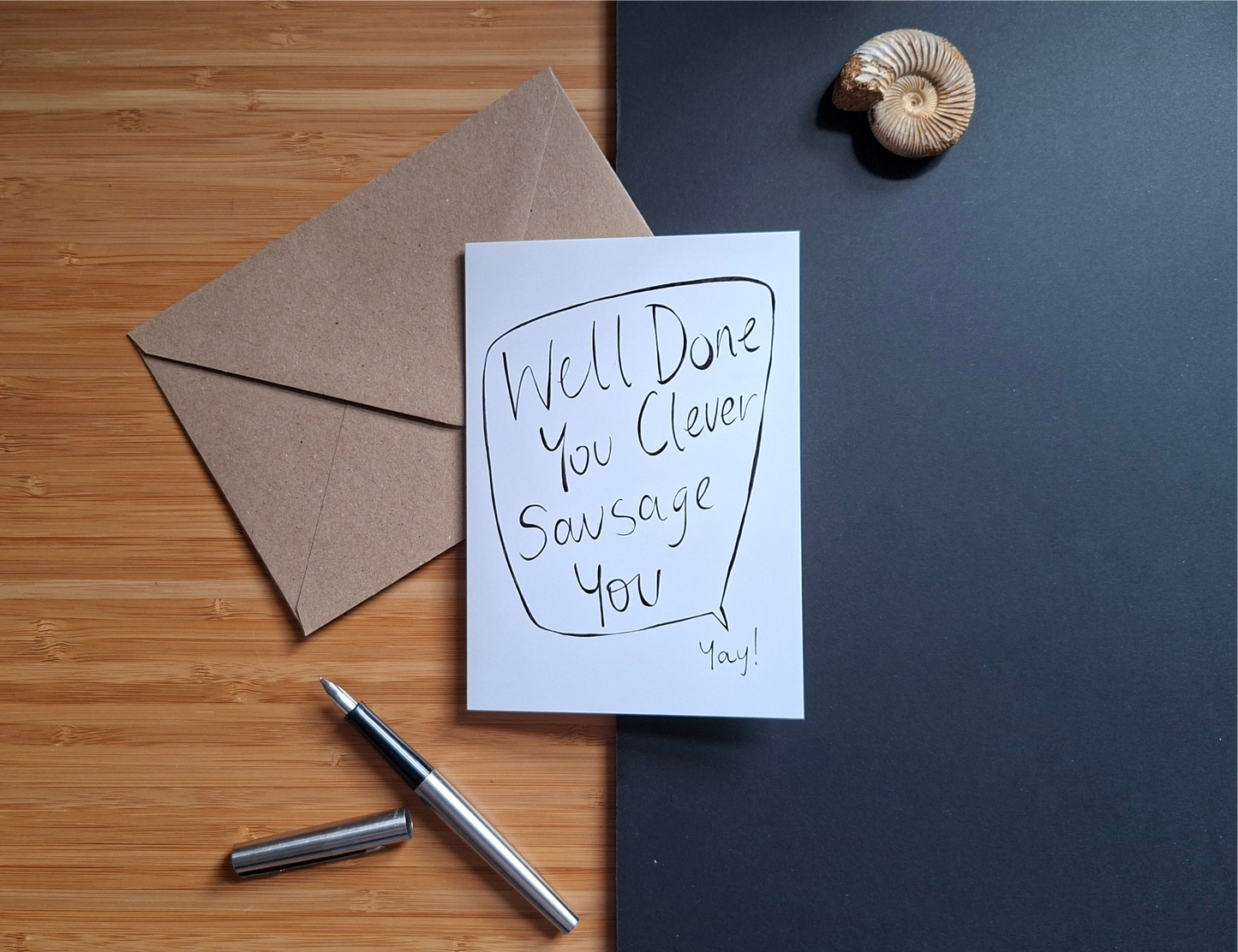 Well Done You Clever Sausage, Celebration Card