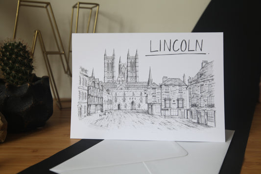 Lincoln Skyline Greetings Card