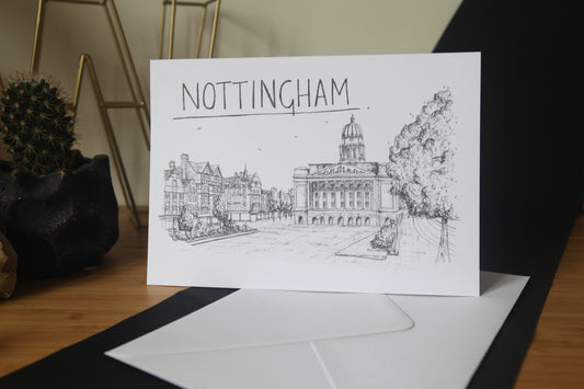 Nottingham Skyline Greetings Card