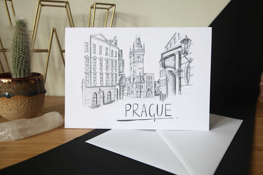 Prague Skyline Greetings Card