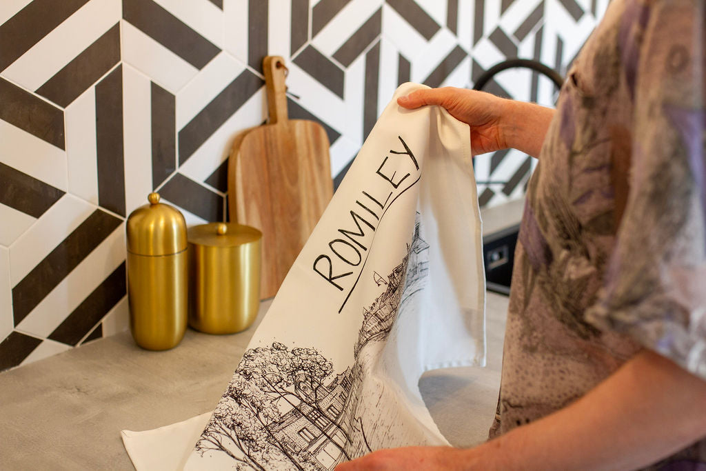 Romiley Skyline Tea Towel