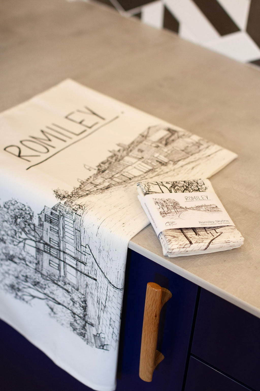 Romiley Skyline Tea Towel