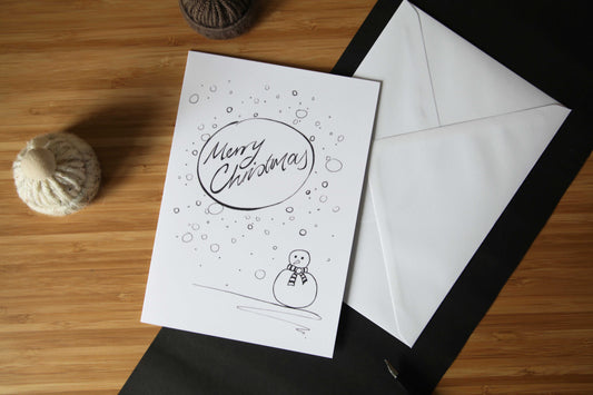 Christmas Card - cartoon Snowman