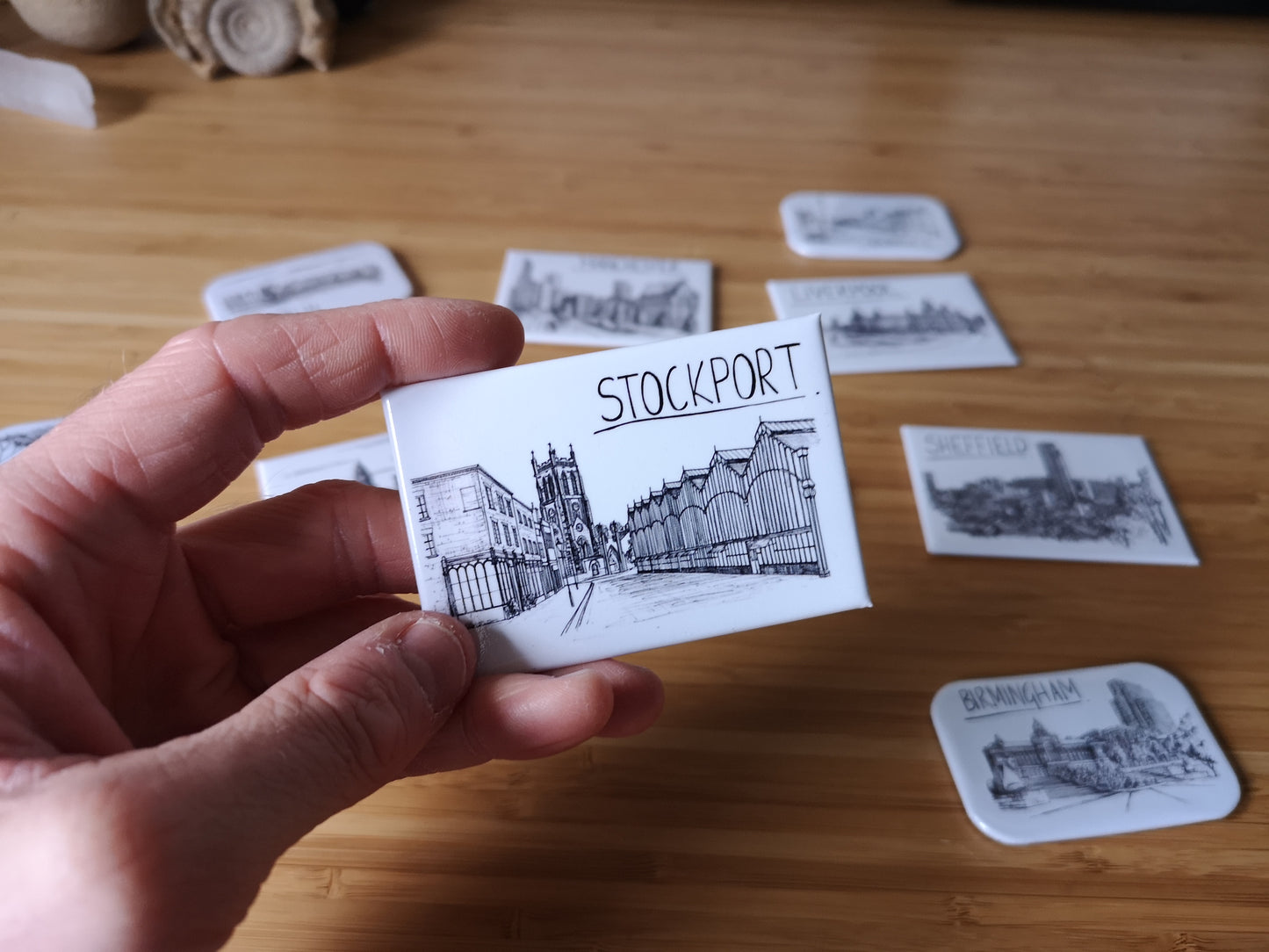 Stockport Skyline Souvenir Magnet