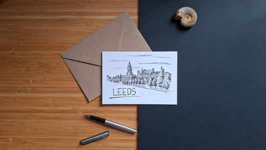 leeds skyline greetings card