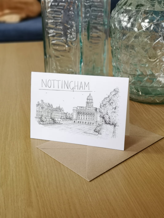 Nottingham Skyline Greetings Card