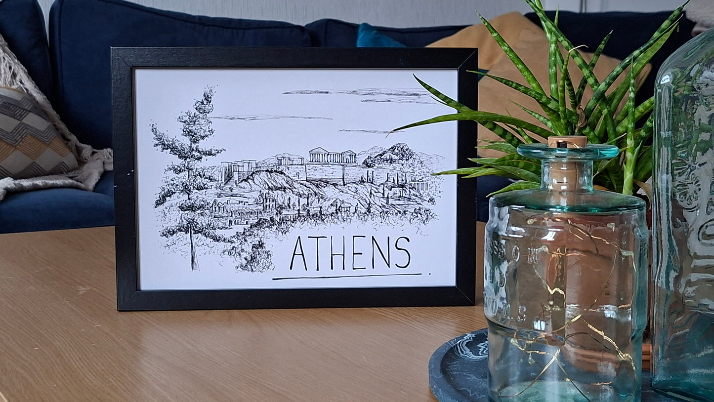 Athens Skyline Art Print