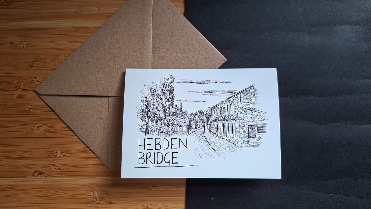 Hebden Bridge Skyline Greetings Card
